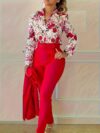 The Newness Chongzhong Elegant Floral Pants Set a comfortable and stylish floral pants set perfect for any season Features a flattering fit and durable fabric