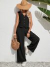 Effortless Chic Solid Color Two Piece Set in luxurious polyester and elastane Flattering silhouette perfect for any occasion