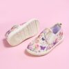 Adorable girls floral canvas shoes with double elastic closure perfect for everyday wear Lightweight and breathable for all day comfort