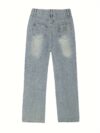 Model wearing Newness Dubai Nights High Waist Wide Leg Jeans showcasing the flattering high waist and wide leg silhouette The jeans are a versatile dark wash perfect for both day and night