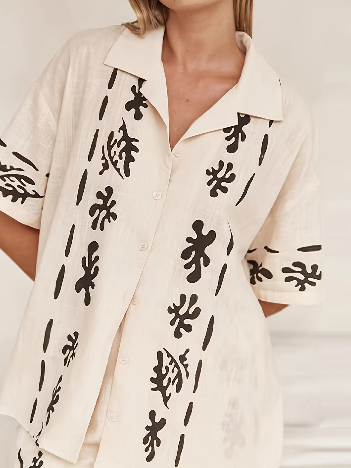 Effortlessly chic Botanical Breeze Floral Print Set from Newness A soft polyester blend creates a relaxed all season outfit Flattering floral print