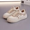 Newness womens beige casual sneakers showcasing comfort and style for everyday wear