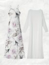 Effortlessly chic Casablanca Floral V Neck Dress Set in a breezy silhouette perfect for spring vacations Features a flattering V neckline and beautiful floral print