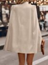 Beige womens A line cape coat elegant and sophisticated perfect for spring Ideal for office to party transitions