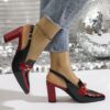 Newness Gala Rhinestone Mary Jane Heels in a chic color block design perfect for any occasion
