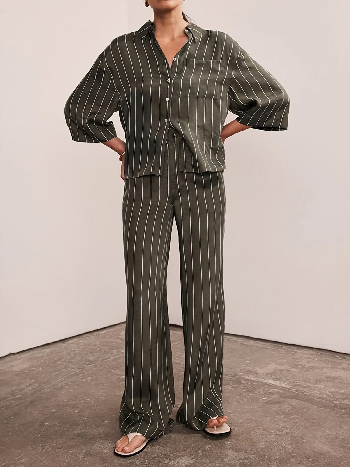 Effortless style meets ultimate comfort with the Newness Striped Shorts Set This chic two piece set features a stylish striped pattern perfect for any occasion