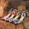 Enchanted Garden Floral French Heels by Newness Elegant floral print French heels perfect for weddings parties and special occasions