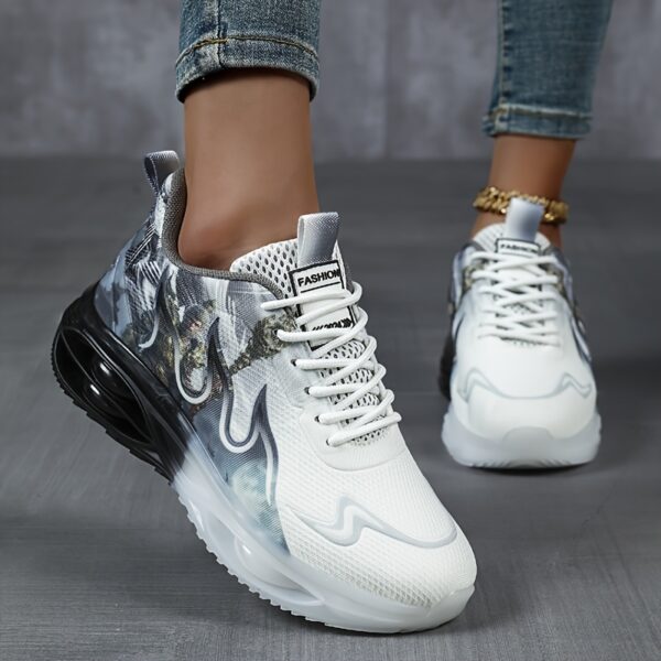 Womens CloudKnit Breathable Knit Sneakers by Newness in white showcasing the comfortable knit upper and modern design Perfect for everyday wear