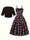 Newness Vienna Bloom Floral Strap Dress Set A chic floral dress and matching straps perfect for any occasion