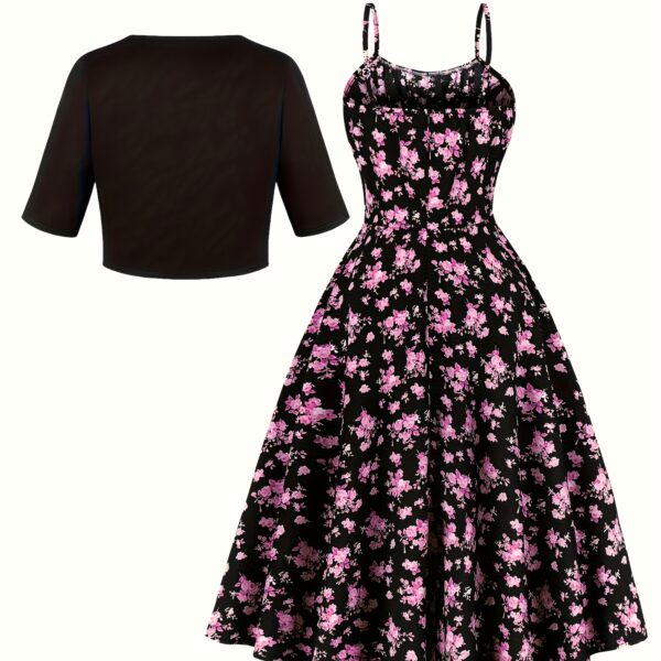 Newness Vienna Bloom Floral Strap Dress Set A chic floral dress and matching straps perfect for any occasion