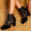 Newness Midnight Bloom Lace Ankle Boots Elevate your style with these versatile chic lace ankle boots perfect for any occasion