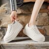 Newness Womens Retro Platform Sneakers in multiple colors showcasing cushioned sole lace up design and comfortable fit