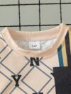 Stylish boys two piece outfit featuring a trendy N Y English letter print long sleeve t shirt and matching pants Perfect for city adventures and everyday wear