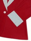 Stylish womens red and white striped blazer perfect for casual or office wear Features a single button closure and a flattering regular fit