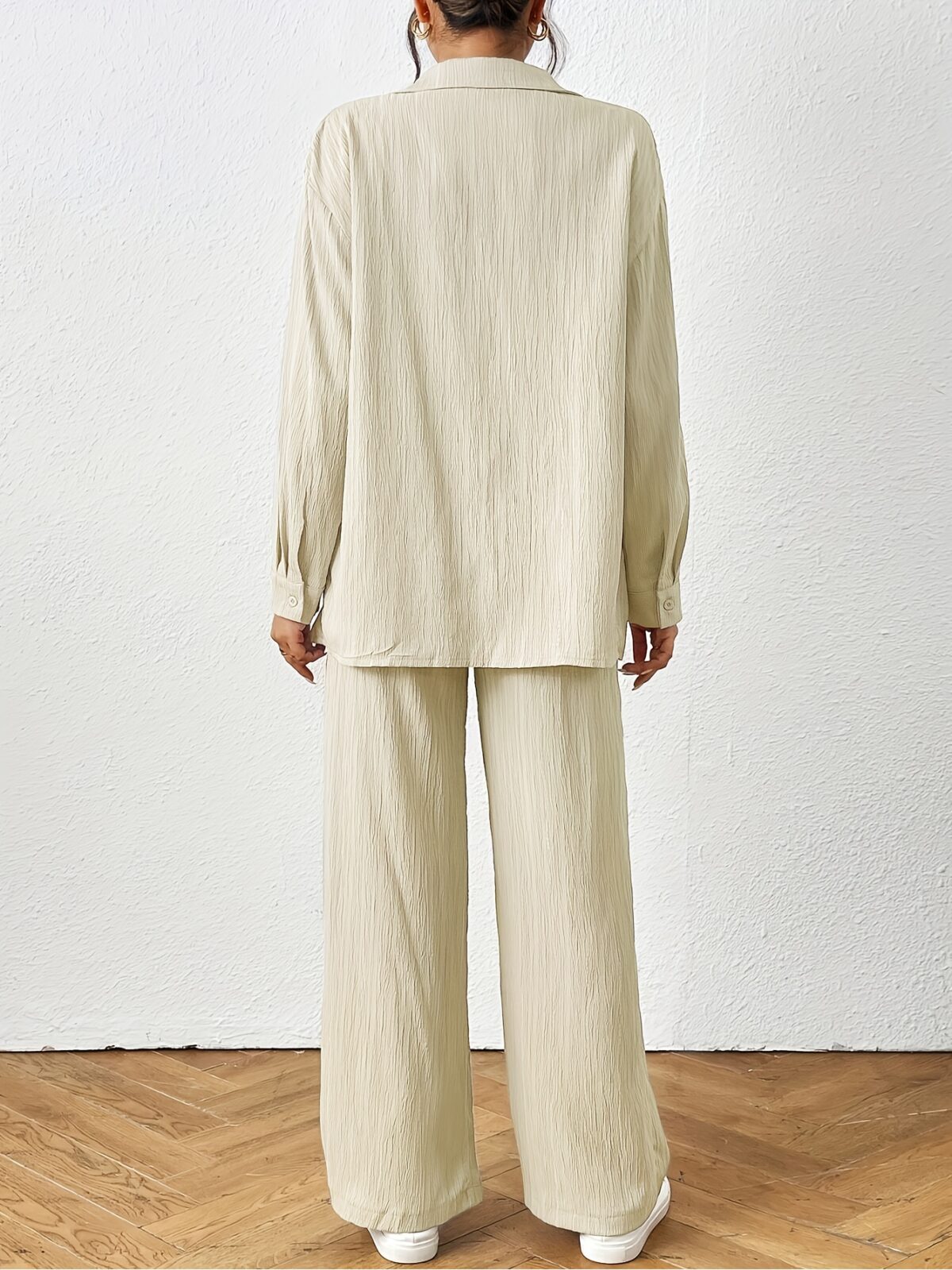 The Newness Milan Wide Leg Pant Set in luxurious polyester Effortless style and modern comfort for every season