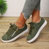 Newness Effortless Chic Green Flannel Sneakers Breathable and comfortable green flannel sneakers perfect for everyday wear Showcasing stylish design and superior comfort