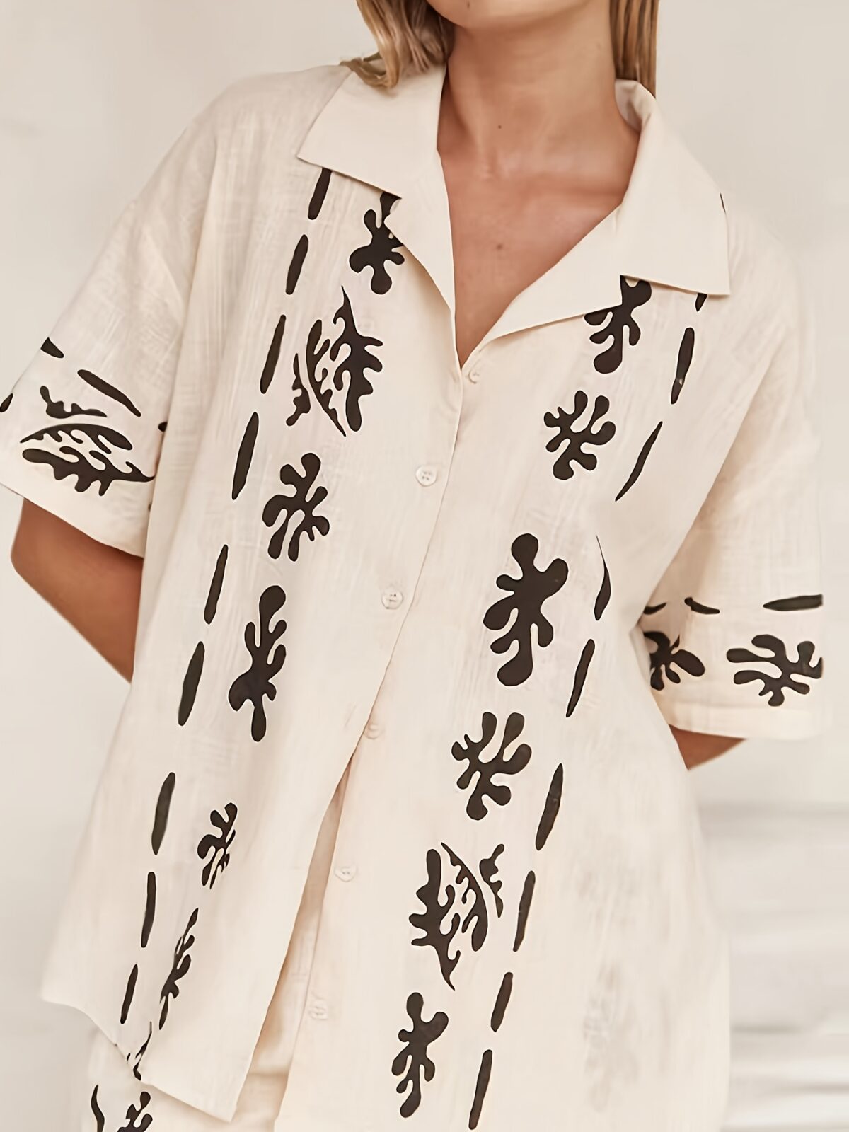 Effortlessly chic Botanical Breeze Floral Print Set from Newness A soft polyester blend creates a relaxed all season outfit Flattering floral print