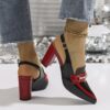 Newness Gala Rhinestone Mary Jane Heels in a chic color block design perfect for any occasion