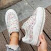 Newness Elevated Style Platform Sneakers Chic platform sneakers in white offering ultimate comfort and a height boost Perfect for elevating any outfit