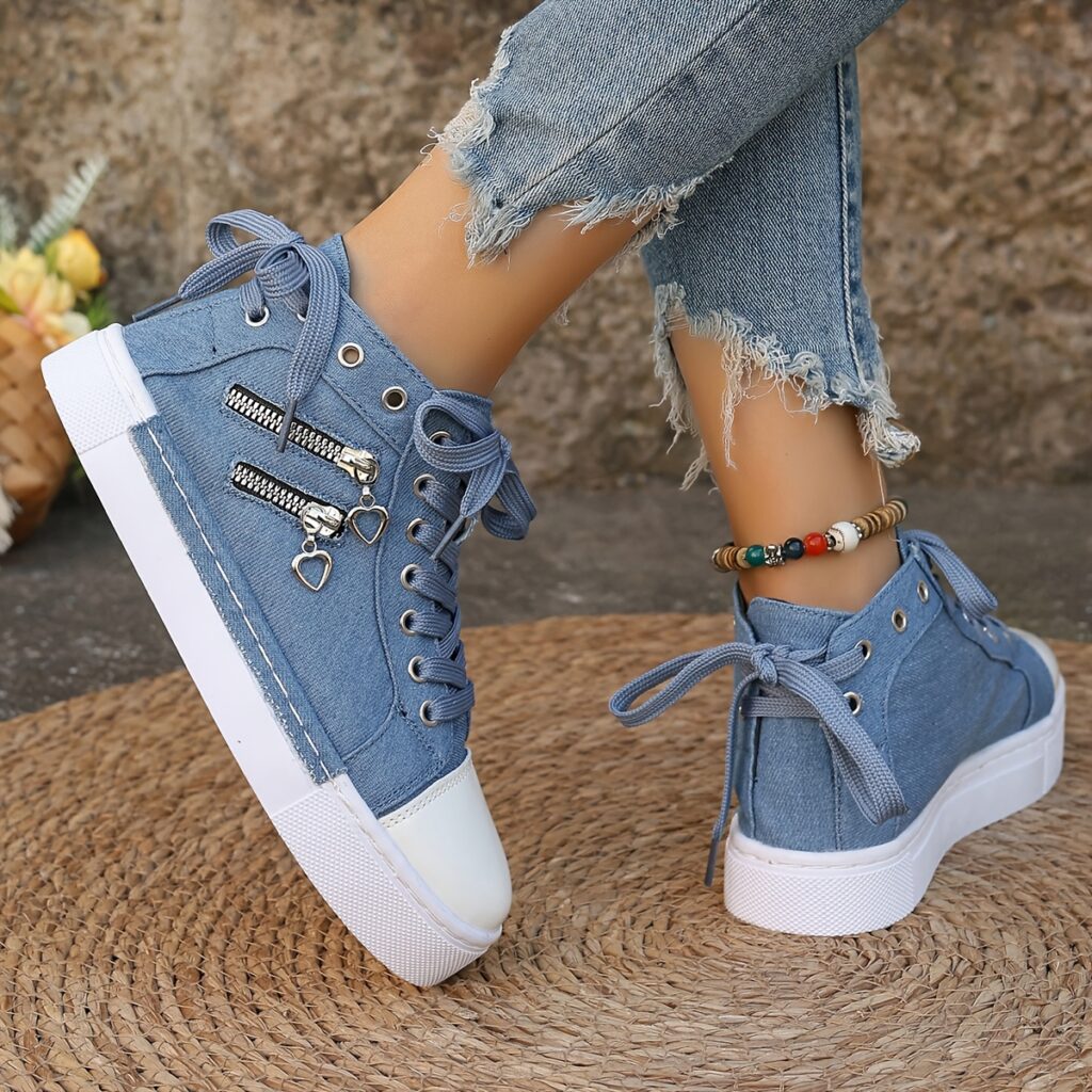 Newness Urban Edge High Top Sneakers in stylish grey, showcasing breathable fabric and durable construction, perfect for any season.