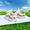 Adorable girls floral canvas shoes with breathable fabric and soft sole perfect for spring Available in sizes 1 12
