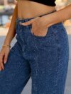 Flattering wide leg jeans in premium denim offering a chic and comfortable fit