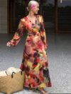 Casablanca Abstract Print Maxi Dress in flattering maxi length showcasing a unique abstract print