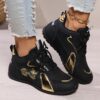 Newness Golden Dragon Accent Black Sneakers Sleek black sneakers adorned with a golden dragon accent showcasing breathable comfort and edgy design
