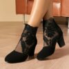 Newness Midnight Bloom Lace Ankle Boots Elevate your style with these versatile chic lace ankle boots perfect for any occasion