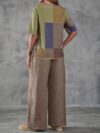 Stylish Cairo Chic Patchwork Casual Suit by Newness A modern and chic patchwork design perfect for spring and summer