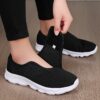 Womens wide fit sneakers with adjustable straps soft fabric upper and breathable design in color