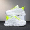 Spring Breeze Girls White  Lime Green Sneakers Comfortable and stylish lace up sneakers perfect for school or play Featuring a cushioned EVA sole and breathable upper