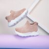 Pastel Pink and Beige Pastel Petal Youngsters Soft Sole Slip On Sneakers for Toddlers and Young Children Lightweight EVA cushioned sole for all day play and breathable comfort