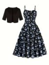 Newness Vienna Bloom Floral Strap Dress Set A chic floral dress and matching straps perfect for any occasion