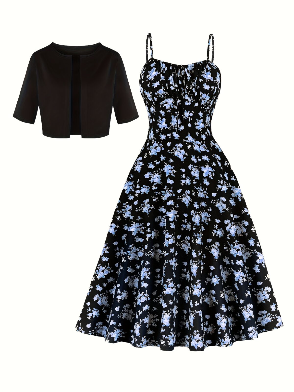 Newness Vienna Bloom Floral Strap Dress Set A chic floral dress and matching straps perfect for any occasion