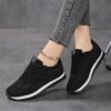 Newness Womens Fabric Sneakers Breathable comfortable and effortlessly chic Close up view showcasing fabric texture and design details
