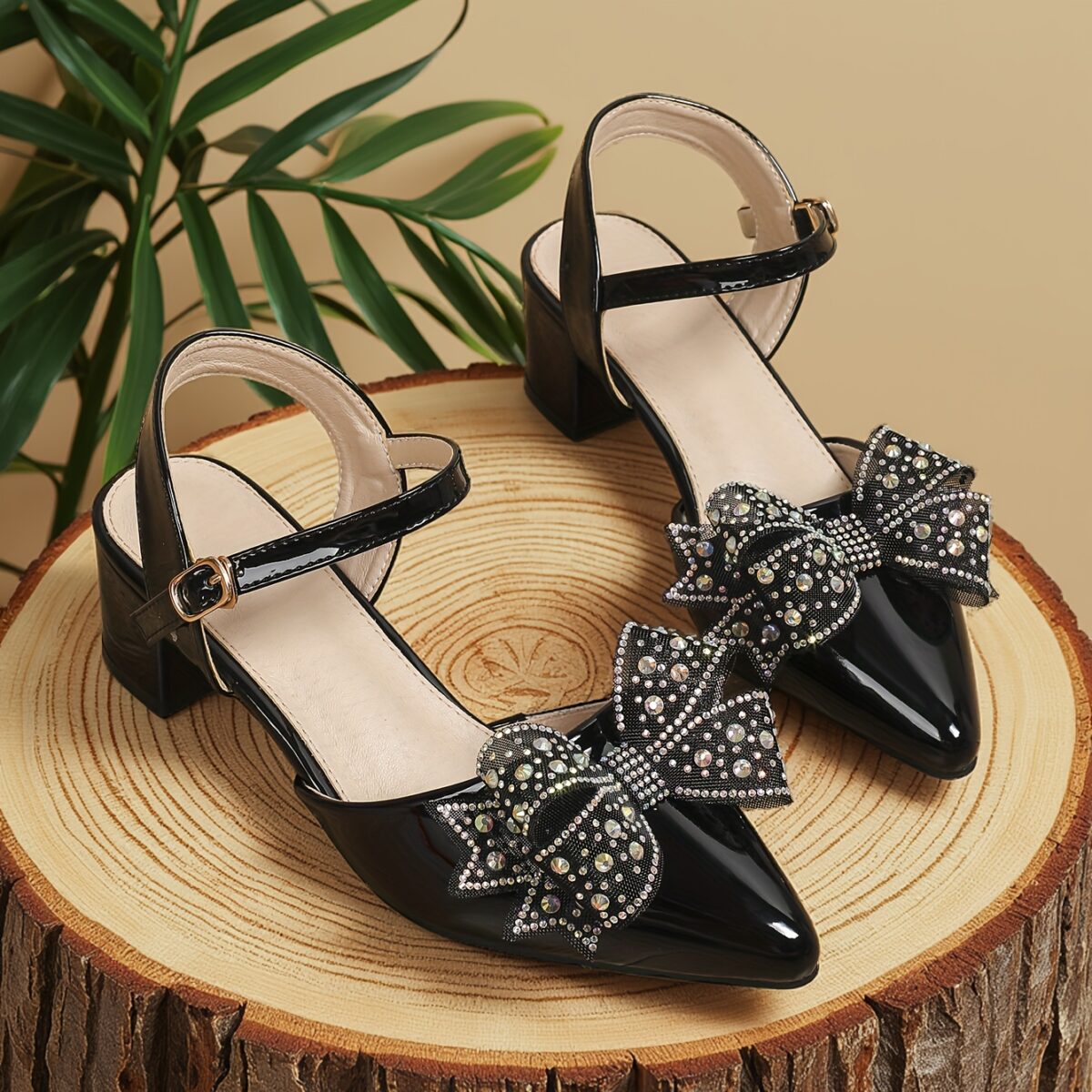 Newness Celestial Sparkle Rhinestone Mary Jane Heels Elevate your style with these modern chic rhinestone heels perfect for any occasion