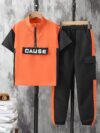 Alpha Cool Boys Alphabet Print Set Trendy and comfy outfit for boys perfect for springsummer Durable polyester