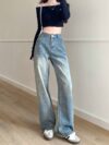 Santorini Vintage Wide Leg Jeans in a flattering wide leg style made from premium denim Shown in a stylish setting