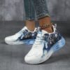 Womens CloudKnit Breathable Knit Sneakers by Newness in white showcasing the comfortable knit upper and modern design Perfect for everyday wear