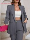 Womens elegant solid color blazer perfect for professional or casual wear Versatile and timeless style upgrade your wardrobe today