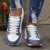 Stylish and comfortable Newness Cityscape Casual Fabric Sneakers perfect for everyday wear in any season The image shows the sneakers from an angle showcasing the fabric texture and design details