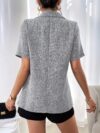 Newness Summer Breeze Womens Casual Short Sleeve Blazer in light gray polyester Versatile and stylish perfect for spring summer and fall