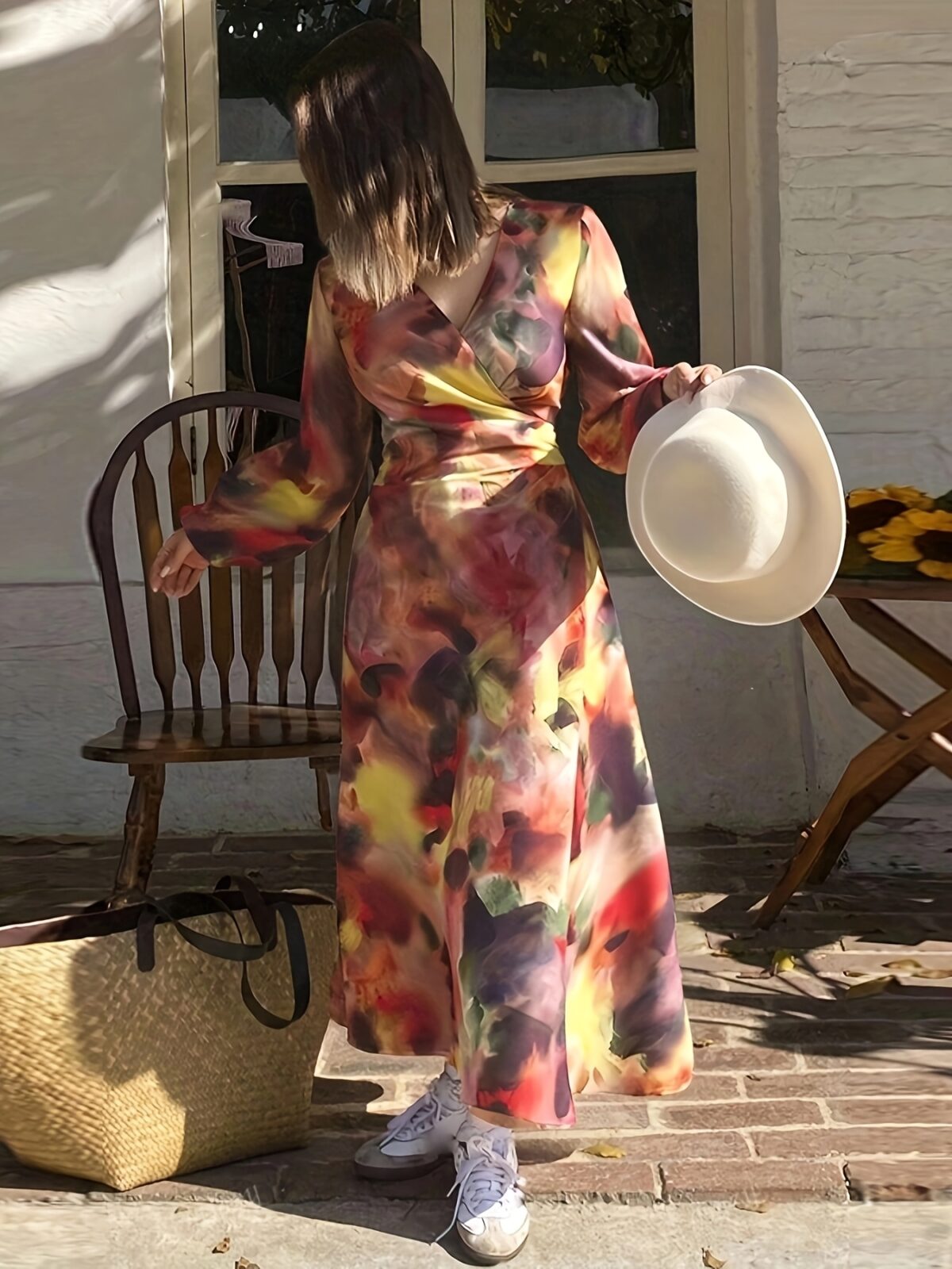 Casablanca Abstract Print Maxi Dress in flattering maxi length showcasing a unique abstract print