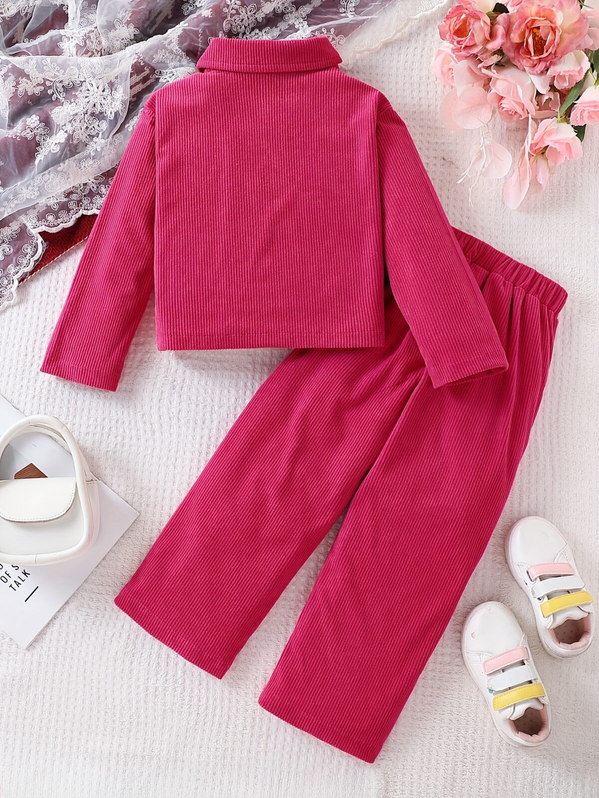Stylish girls solid color pants set perfect for spring and fall The Dubai Darling collection from Newness