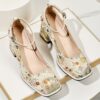 Newness Vienna Bloom Floral Block Heel Pumps in a beautiful spring floral print These elegant pumps feature a comfortable block heel perfect for both formal events and everyday wear