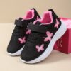 Adorable kids butterfly print sneakers with lightweight EVA soles perfect for running and playing