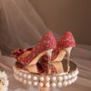 Scarlett Red Stiletto Heels by Newness Elevate your style with these elegant red heels perfect for weddings special occasions or adding a touch of glamour to your everyday look