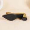 Womens Mustard Yellow Pointed Toe High Heel Pumps with Bow Detail