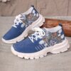 Womens Breathable Floral Print Sneakers by Newness Comfortable knit fabric with floral pattern showcasing the EVA sole for added comfort